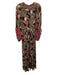 Farm Rio Size XS Black & Multi Viscose Long Balloon Sleeve Abstract Birds Dress Black & Multi / XS