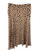 Theory Size 6 Pink & Brown Silk Abstract Print Side Zip Midi Skirt Pink & Brown / 6