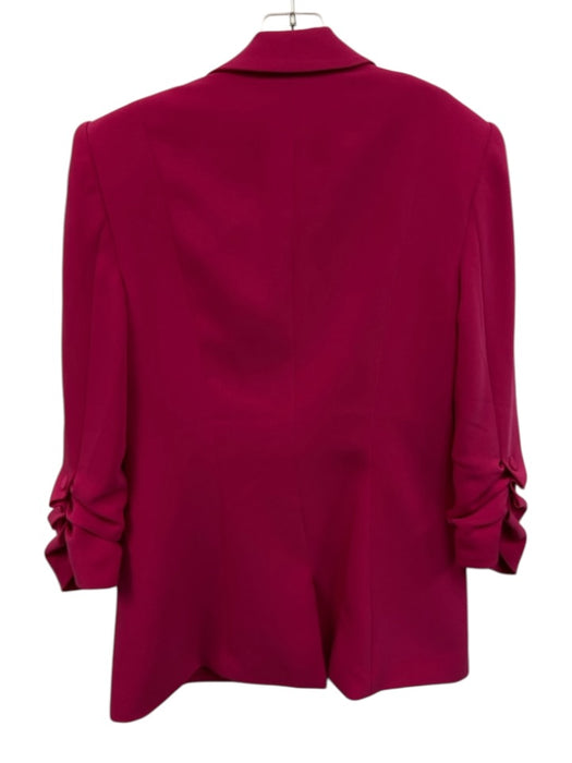 Cinq a Sept Size 2 Hot pink Triacetate Blend Scrunch Detail 3/4 Sleeve Jacket Hot pink / 2