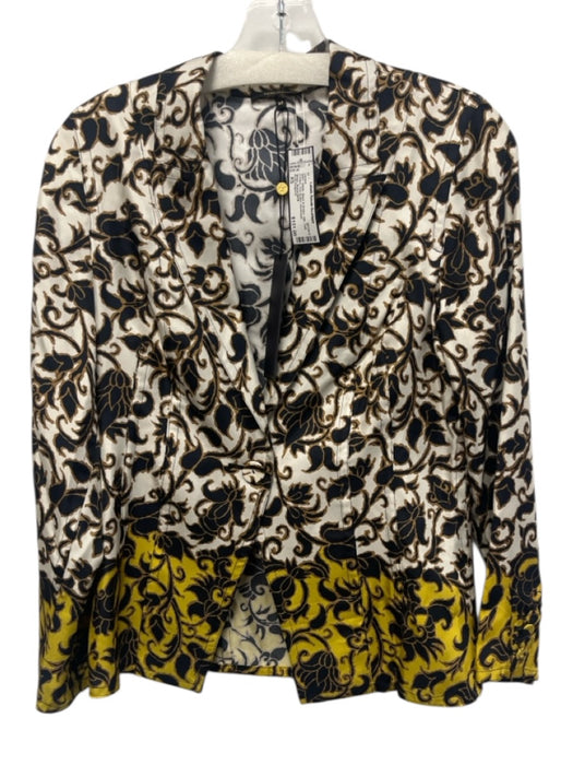 Kobi Halperin Size XS White, Black & Brown Silk Twill Printed One Button Jacket White, Black & Brown / XS