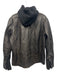 Wilsons Leather Size M Dark Brown Leather Solid Hood Men's Jacket Dark Brown / M