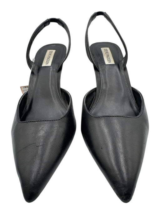 Steve Madden Shoe Size 9.5 Black Leather Pointed Toe Slingback Pumps Black / 9.5