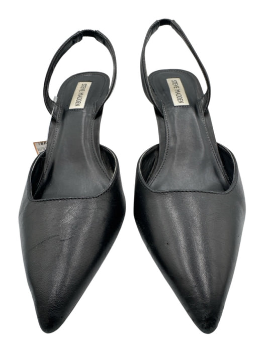 Steve Madden Shoe Size 9.5 Black Leather Pointed Toe Slingback Pumps Black / 9.5
