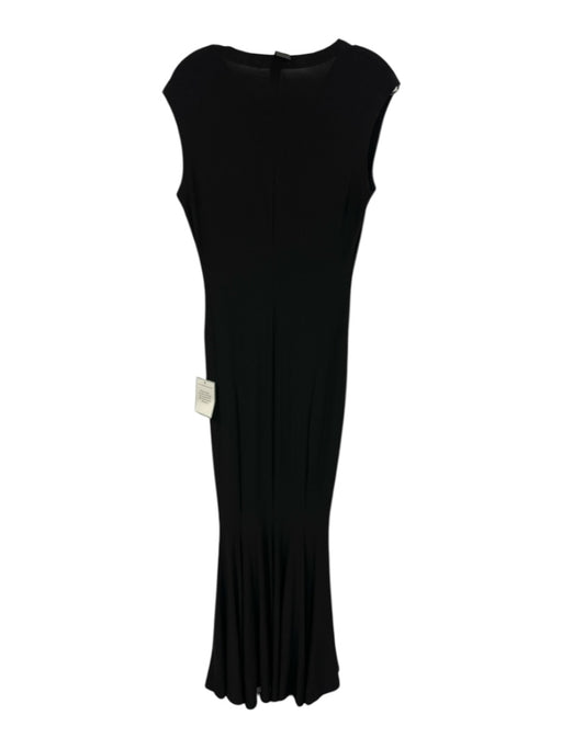 Norma Kamali Size S Black Polyester Blend Cap Sleeve Column Stretch Dress Black / S