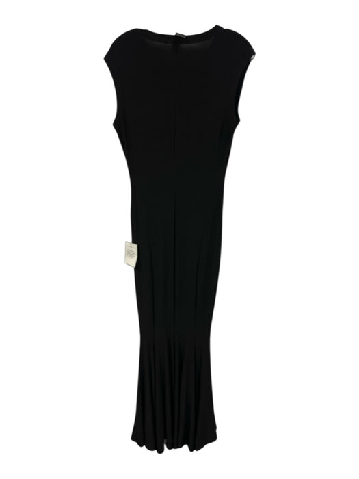 Norma Kamali Size S Black Polyester Blend Cap Sleeve Column Stretch Dress Black / S