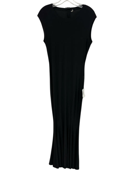 Norma Kamali Size S Black Polyester Blend Cap Sleeve Column Stretch Dress Black / S