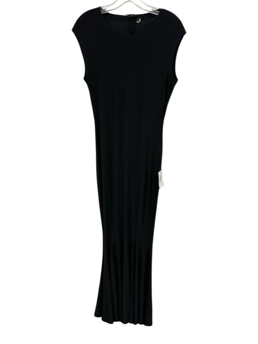 Norma Kamali Size S Black Polyester Blend Cap Sleeve Column Stretch Dress Black / S