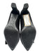 Sesto Meucci Shoe Size 8.5 Black Leather Upper Suede Knot Detail Heeled Pumps Black / 8.5
