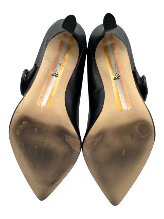 Sam Edelman Shoe Size 8.5 Black Leather Upper Diagonal Strap Buckle Detail Pumps Black / 8.5