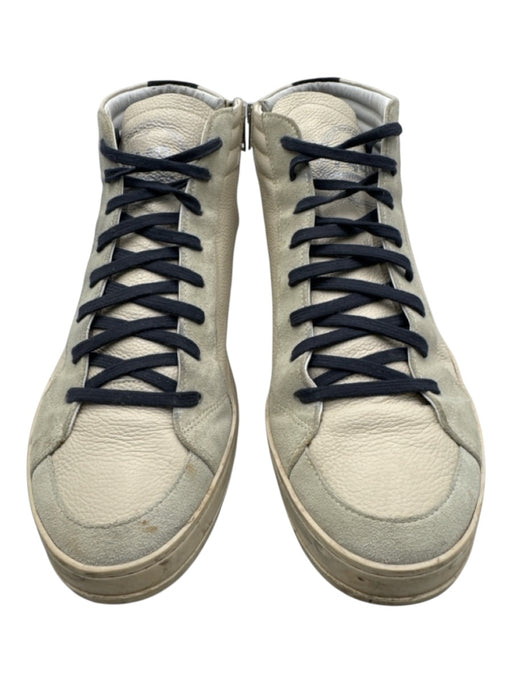 P448 Shoe Size 47 AS IS White & Blue Leather High Top Men's Shoes White & Blue / 47