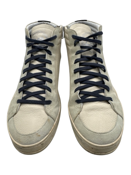 P448 Shoe Size 47 AS IS White & Blue Leather High Top Men's Shoes White & Blue / 47