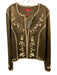Oscar Oscar de la Renta Size 16 Bronze brown Leather Floral Embroidered Jacket Bronze brown / 16