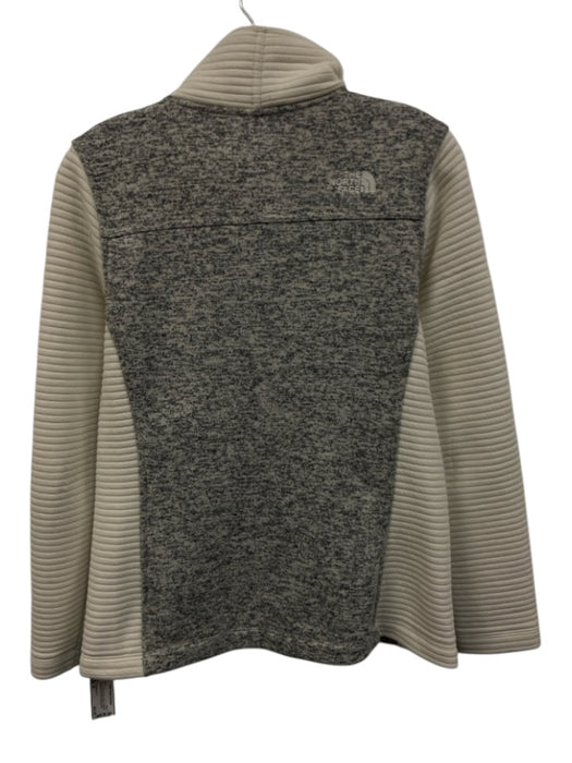 The North Face Size M Gray & Cream Polyester Heathered Knit Rib Detail Jacket Gray & Cream / M
