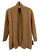 Tahari Size M Camel Brown Cashmere Open Front Ribbed Knit Shawl Collar Sweater Camel Brown / M