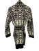 Veronica Beard Size S Black & Gray Wool Oversize Collar Ikat Open Front Coat Black & Gray / S