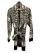 Veronica Beard Size S Black & Gray Wool Oversize Collar Ikat Open Front Coat Black & Gray / S