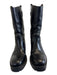 Chloe Shoe Size 38 Black Leather Contrast Stitch Pull Tab Block Heel Boots Black / 38