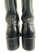Chloe Shoe Size 38 Black Leather Contrast Stitch Pull Tab Block Heel Boots Black / 38
