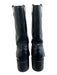 Chloe Shoe Size 38 Black Leather Contrast Stitch Pull Tab Block Heel Boots Black / 38