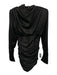 House of CB Size M Black Polyester Blend Satin Ruched Long Sleeve Dress Black / M