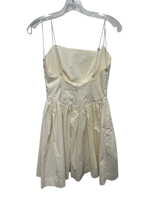 L'Academie Size S Cream White Cotton Blend Spaghetti Strap Paneled Dress Cream White / S