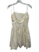 L'Academie Size S Cream White Cotton Blend Spaghetti Strap Paneled Dress Cream White / S