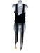 House of CB Size M Black Polyamide Blend Sheer Mesh Gathered Draped Top Black / M