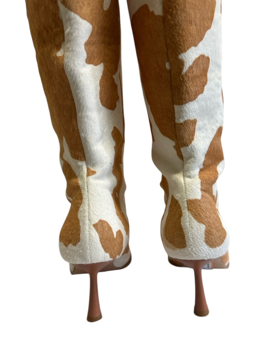 Song of Style Shoe Size 7.5 Brown & White Cow Hair Cow Print Heeled Slingbacks Brown & White / 7.5