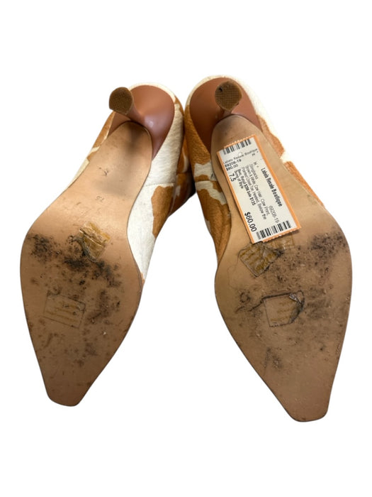 Song of Style Shoe Size 7.5 Brown & White Cow Hair Cow Print Heeled Slingbacks Brown & White / 7.5