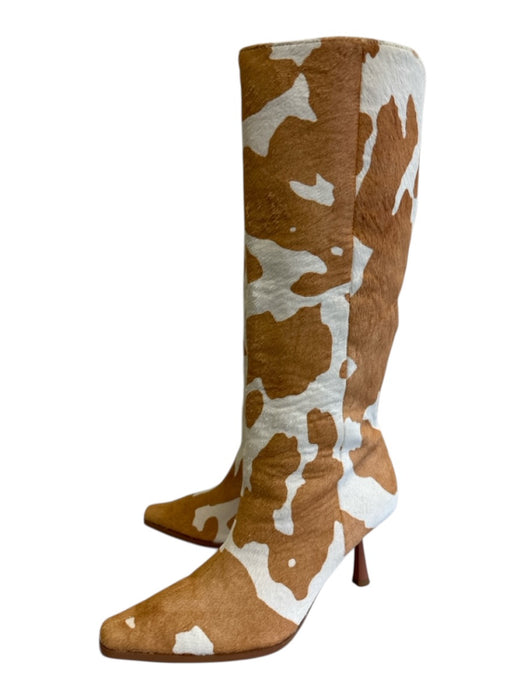 Song of Style Shoe Size 7.5 Brown & White Cow Hair Cow Print Heeled Slingbacks Brown & White / 7.5