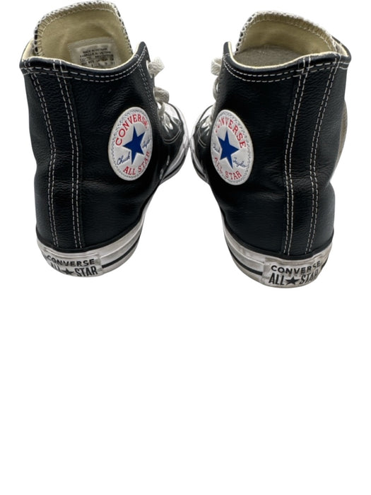 Converse Shoe Size 8 Black & White Leather Upper Round Toe Toe Cap Sneakers Black & White / 8