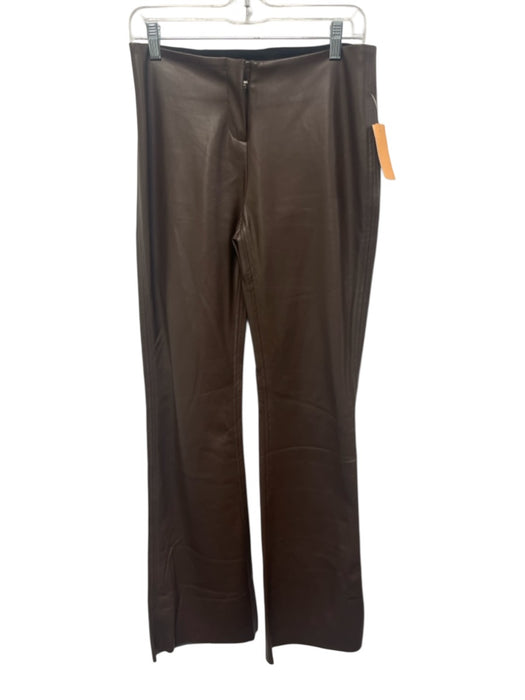 I.AM.GIA Size M Dark Brown PU Leather Strapless Lace Up sides Flare Pants Set Dark Brown / M