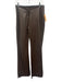 I.AM.GIA Size M Dark Brown PU Leather Strapless Lace Up sides Flare Pants Set Dark Brown / M
