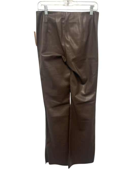 I.AM.GIA Size M Dark Brown PU Leather Strapless Lace Up sides Flare Pants Set Dark Brown / M