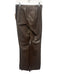 I.AM.GIA Size M Dark Brown PU Leather Strapless Lace Up sides Flare Pants Set Dark Brown / M