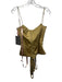 House of CB Size M Olive Green Polyester Spaghetti Strap Cowl Neck Satin Top Olive Green / M
