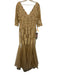 Marsoni Size 10 Gold Taupe Polyester Mesh Overlay Floral Embroidery Gown Gold Taupe / 10