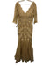 Marsoni Size 10 Gold Taupe Polyester Mesh Overlay Floral Embroidery Gown Gold Taupe / 10