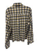 TWP Size XS/S Blue, Brown, Yellow Cotton Flannel Plaid Long Sleeve Top Blue, Brown, Yellow / XS/S