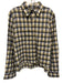 TWP Size XS/S Blue, Brown, Yellow Cotton Flannel Plaid Long Sleeve Top Blue, Brown, Yellow / XS/S