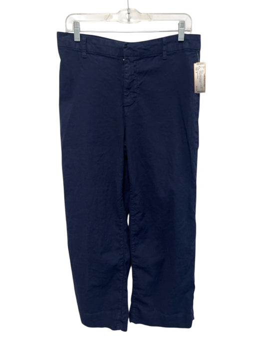 Frank & Eileen Size 8 Navy Cotton & Flax Zip Fly Mid Rise Straight Leg Pants Navy / 8