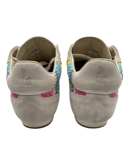 Larroude Shoe Size 11 Cream White & Multi textile upper Woven T Toe Sneakers Cream White & Multi / 11