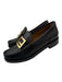 Fendi Shoe Size 37 Black Leather Gold hardware Logo Slip On Loafers Black / 37