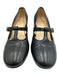 Amalfi Shoe Size 7.5 Black Leather Buckle Mary Jane Block Heel Round Toe Pumps Black / 7.5