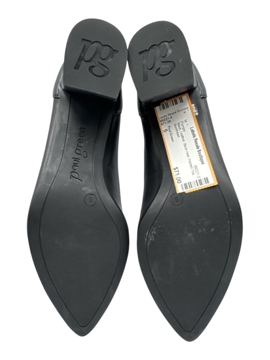 Paul Green Shoe Size 5 Black Leather Block Heel Pointed Toe Pumps Black / 5