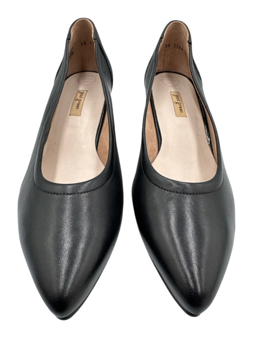 Paul Green Shoe Size 5 Black Leather Block Heel Pointed Toe Pumps Black / 5