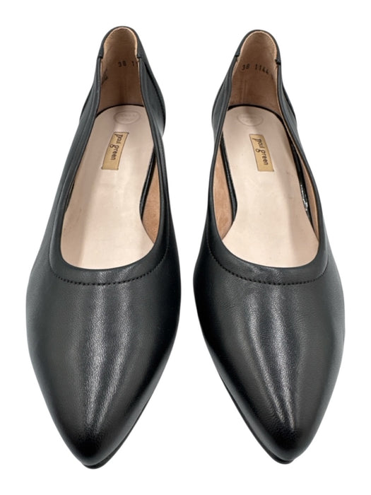Paul Green Shoe Size 5 Black Leather Block Heel Pointed Toe Pumps Black / 5