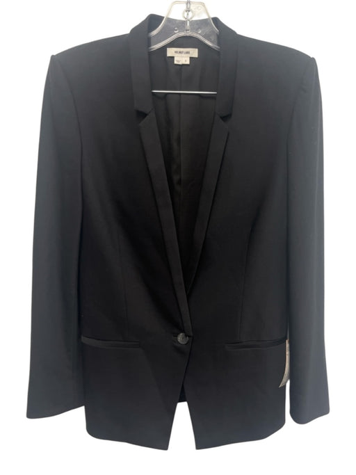 Helmut Lang Size 2 Black Wool Long Sleeve Blazer One Button Jacket Black / 2