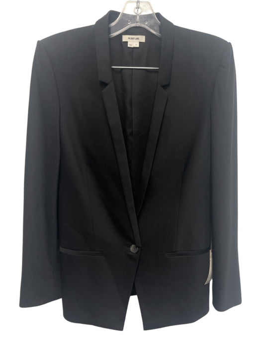 Helmut Lang Size 2 Black Wool Long Sleeve Blazer One Button Jacket Black / 2