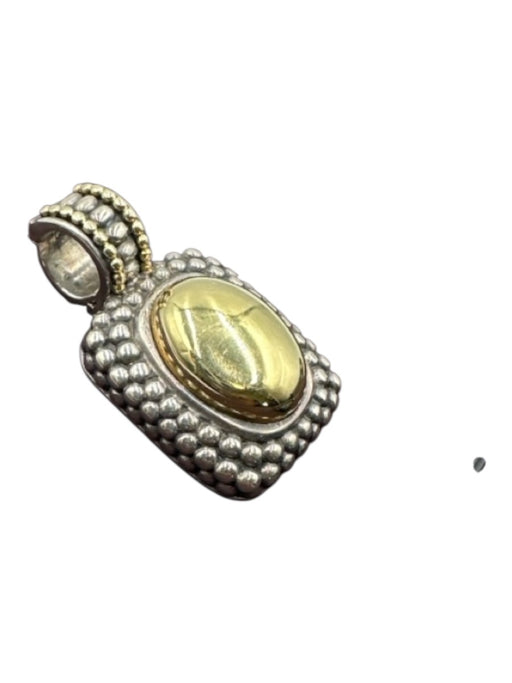 Lagos Gold & Silver Sterling Silver 18K Gold Clasp Stone Pendant Gold & Silver